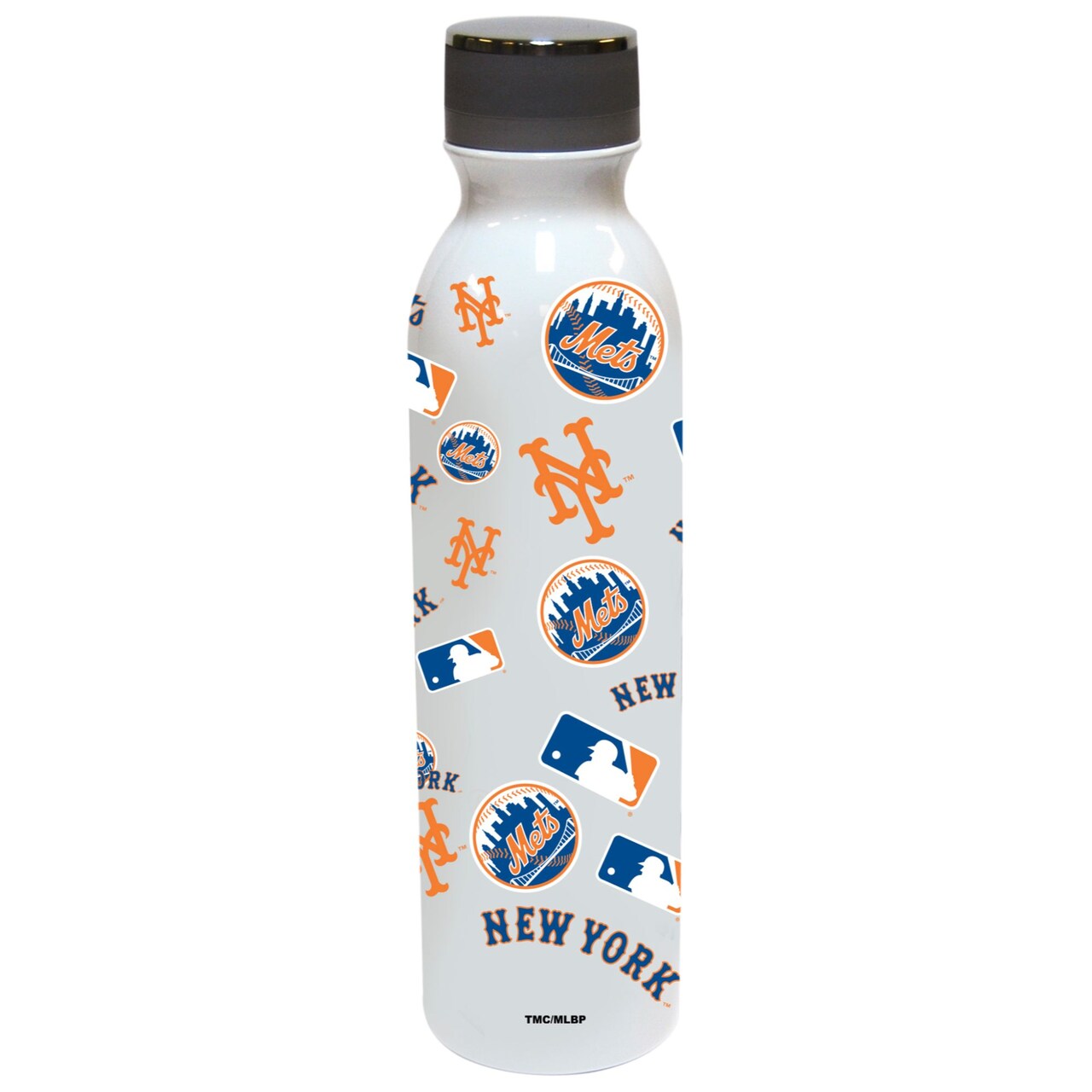 The Memory Company 9.75" White and Orange MLB New York Mets Water Bottle 24 oz.